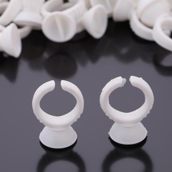 100Pcs Disposable Glue Ring Pallet Holder for Eyelash Extension Tattoo Pigment