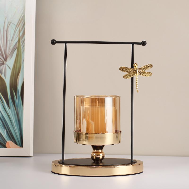 

Легкий роскошный подсвечник, ваза, украшения двойного назначения, современная простая гостиная, столовая, кованое стекло, украшение для цветов, мягкое украшение