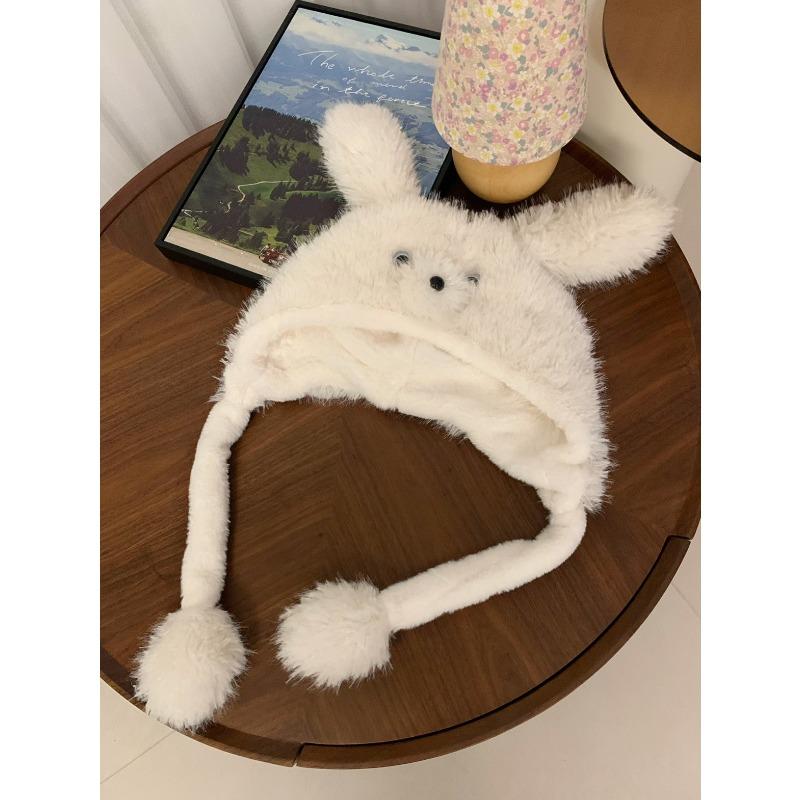 Pelziger Welpenohren Hut mit beweglichen Ohren für Damen Winter Verdickt Winddicht und Warm Lei Feng Hut Ohrenschutz Stil