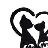 Rustic Mr. & Mrs. Sign Wooden Couple Cat Wedding Sign Romantic Black Cats Snuggling Silhouette Heart Decoration for Wedding Valentine's Day