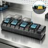 8A Battery Chargers for BL1830 BL1840 BL1850 14.4V-18V 4 Ports Battery Rapid Chargers with Double USB Port Indicator