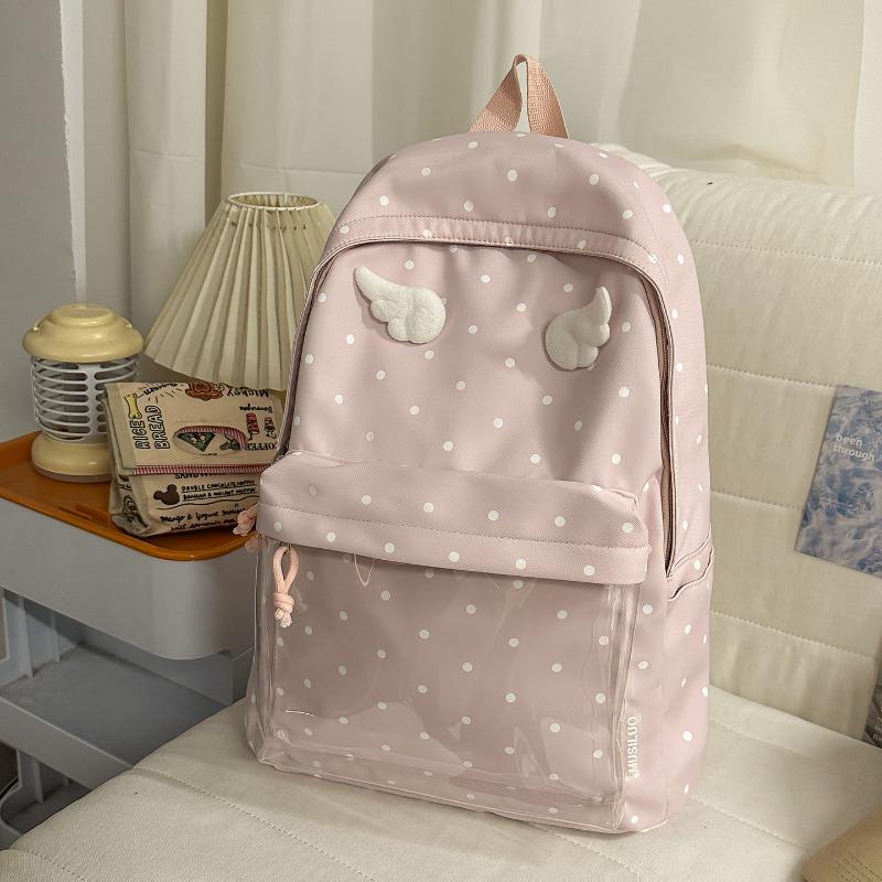 Korean version of polka dots cute angel wings girl heart sweet little backpack Mori small fresh junior high school girls backpack