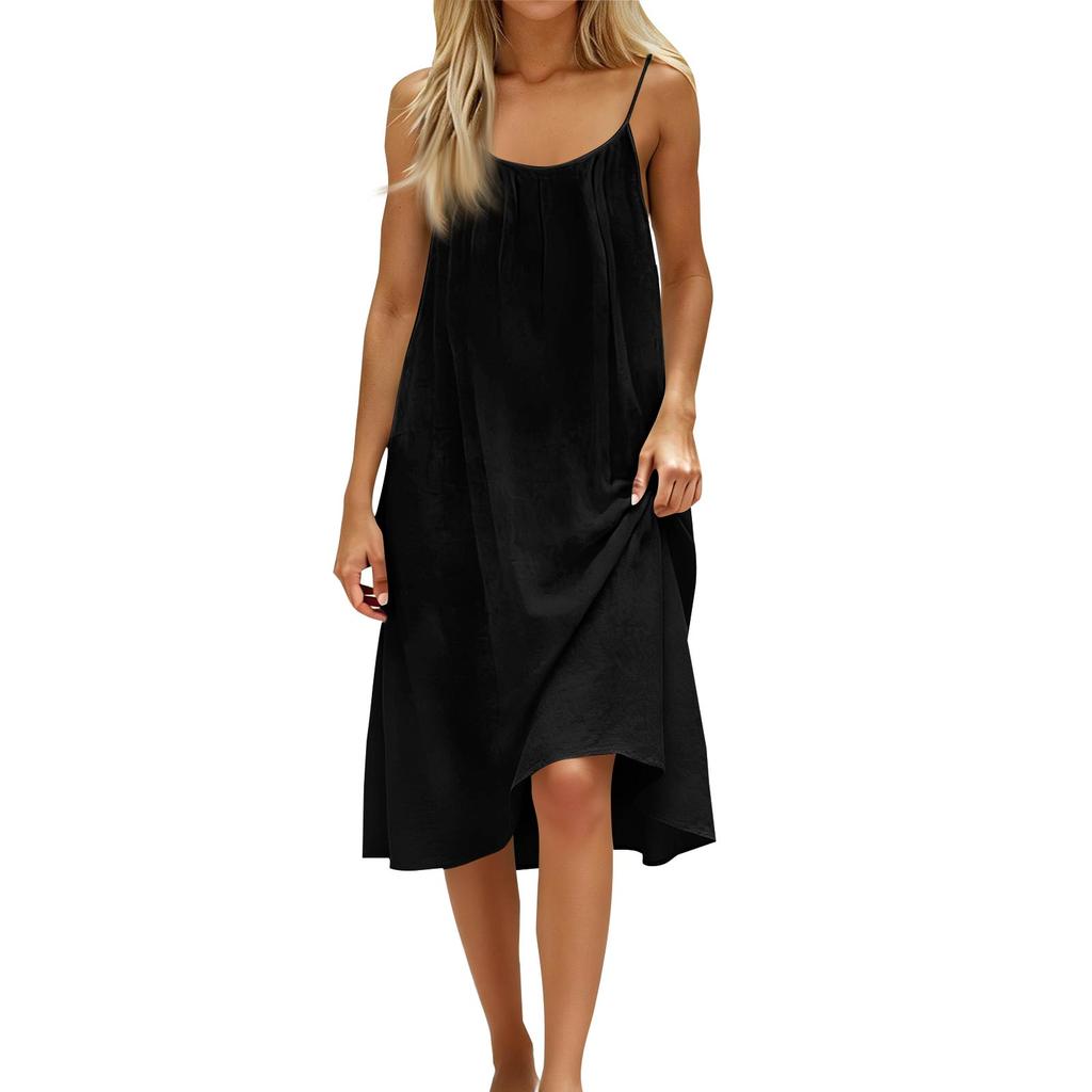 Women's Backless Strapless Dresses, Backless Loungewear Dress, Sleeveless, House Dress, Long Dress With Back Bow