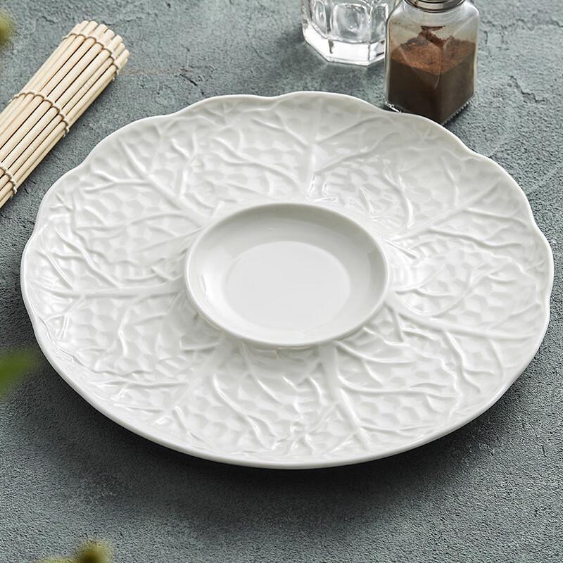 Белая керамическая сервировочная тарелка в скандинавском стиле 12-inch Flat Plate