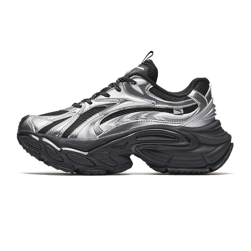 Anta Star Moon 3 Mecha Shoes Fashion Casual Women sneaker Black Silver 922548891-2