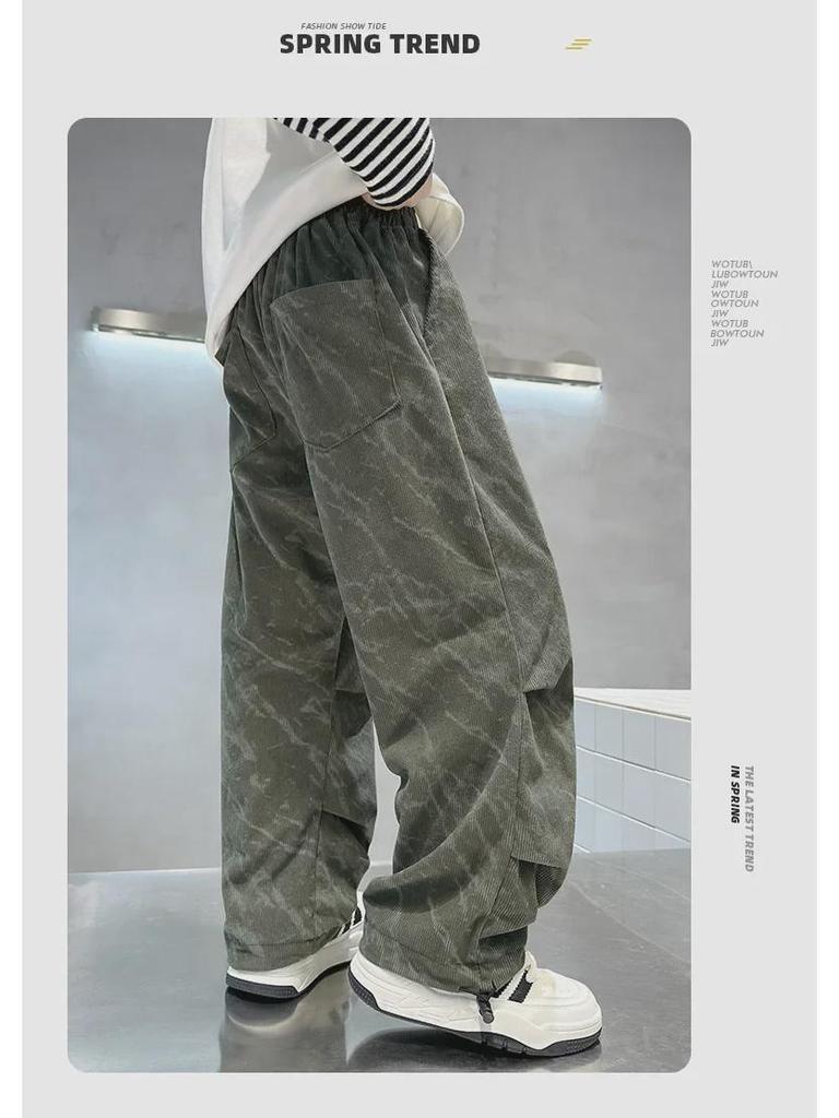 Jungen Cord Mode Trend Hose - 2024 Herbst/Winter Lässige Gerade Hose