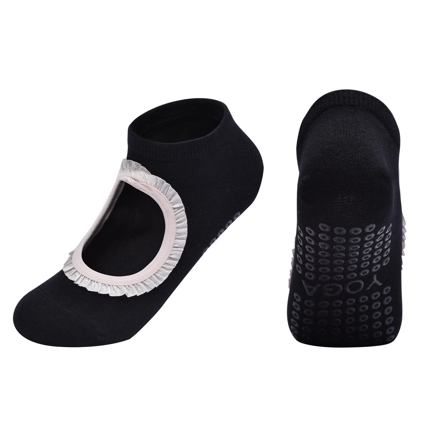 

Различные стили Черные носки для йоги Противоскользящие носки для пилатеса Женские дышащие носки для занятий в помещении балетом, танцами, на батуте, аэробикой, спортом EUR 35-42