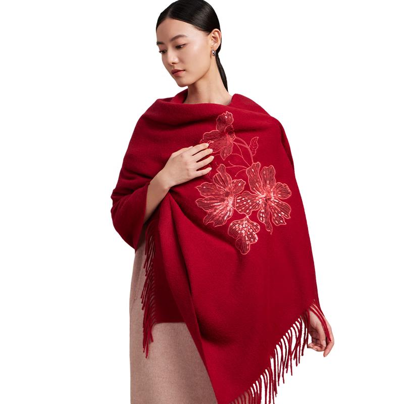 

Шанхайская история Брокад Цветок 100% Шерсть Вышитый Шарф Шаль 70x200 cm