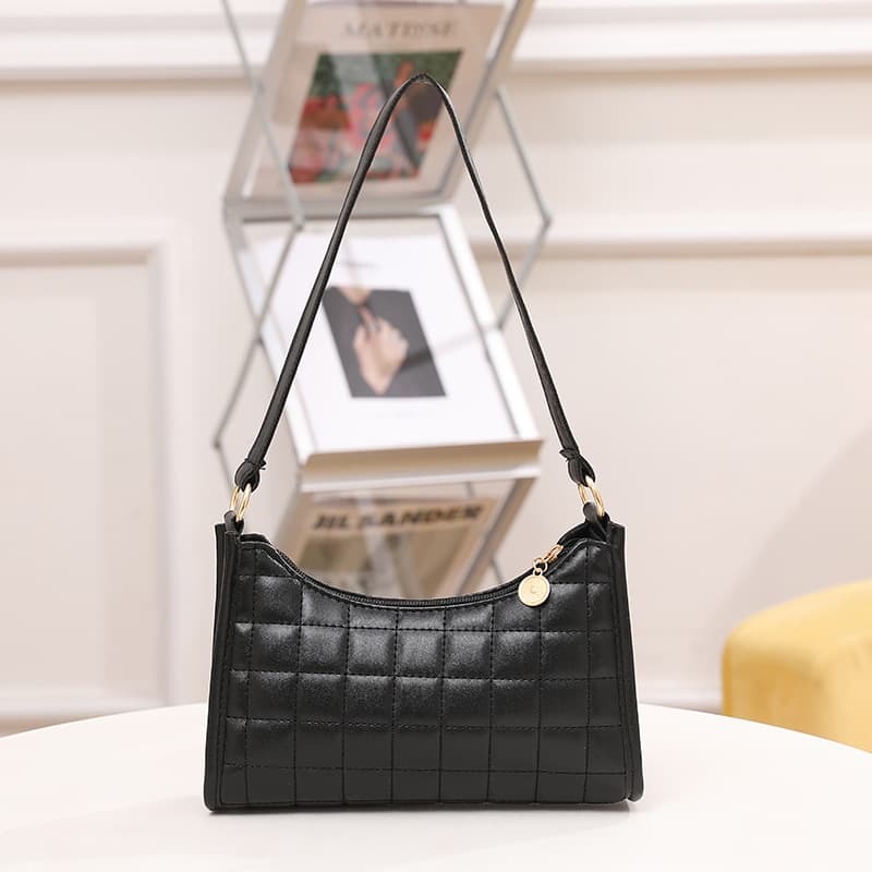 Women's Diamond Lattice Baguette Bag One-shoulder Crossbody Underarm Bag