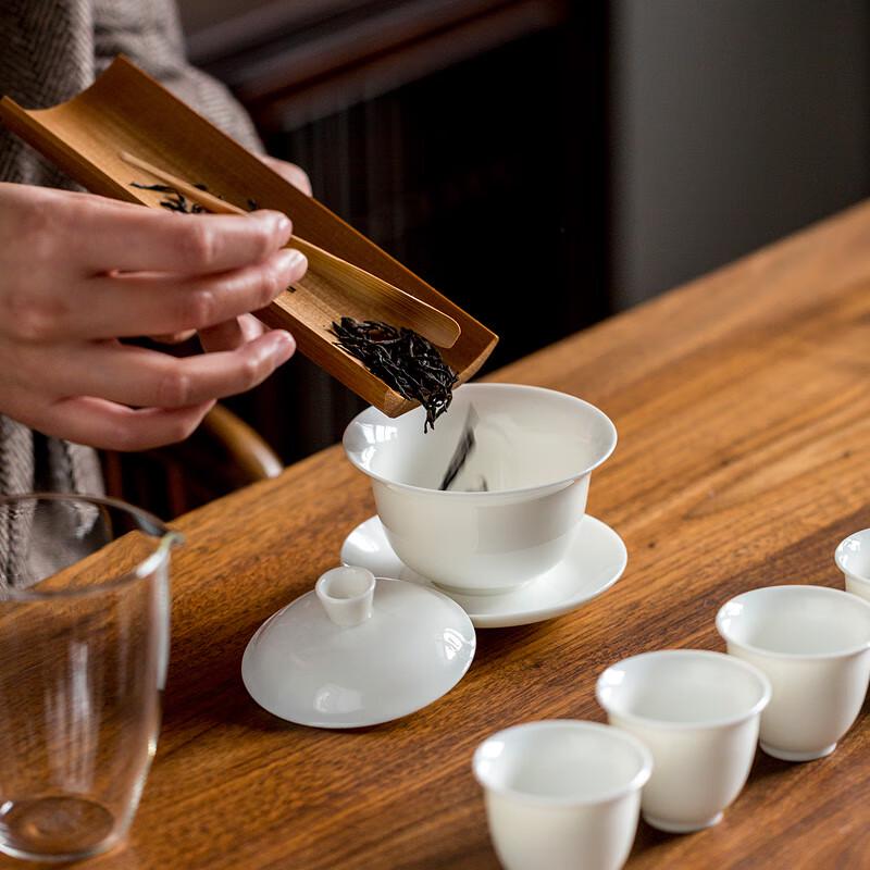 Fangran High-End Mutton-Fat Jade Ceramic Travel Tea Set