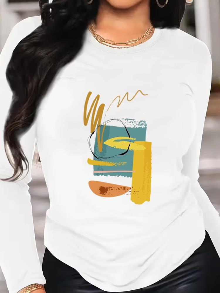 

(Asian Size) trend butterfly letter Printed Female Clothing Women Tee Lady T Shirt Casual Fashion Top Long Sleeve Graphic T-shirts S