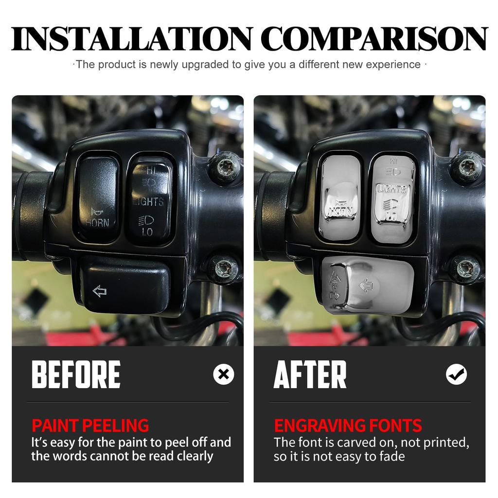 HCmotorku Motorcycle Hand Control Switch Cap Cover for Harley Softail