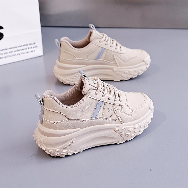 

2025 autumn new ins Korean version of dad shoes for girls thick-soled versatile casual sports little white board shoes for women 2670 40 хаки