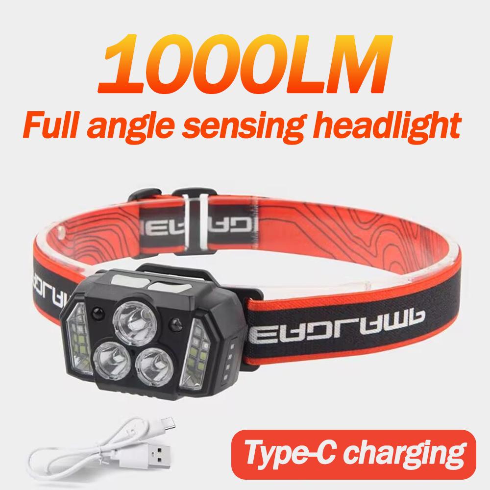 Rechargeable Induction Headlight Led Cyclinglight Flashlight Camping Head Light Strong Work Headlamp Portable Fishing Head Torch