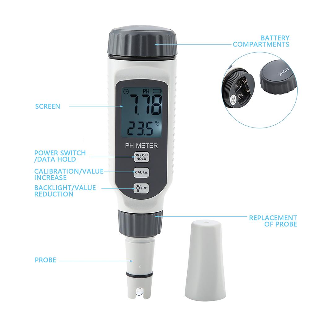 Acidimeter SMART SENSOR Professional PH Meter Portable Water Quality Tester Acidimeter PH818 Water Quality Tester Water PH Meter
