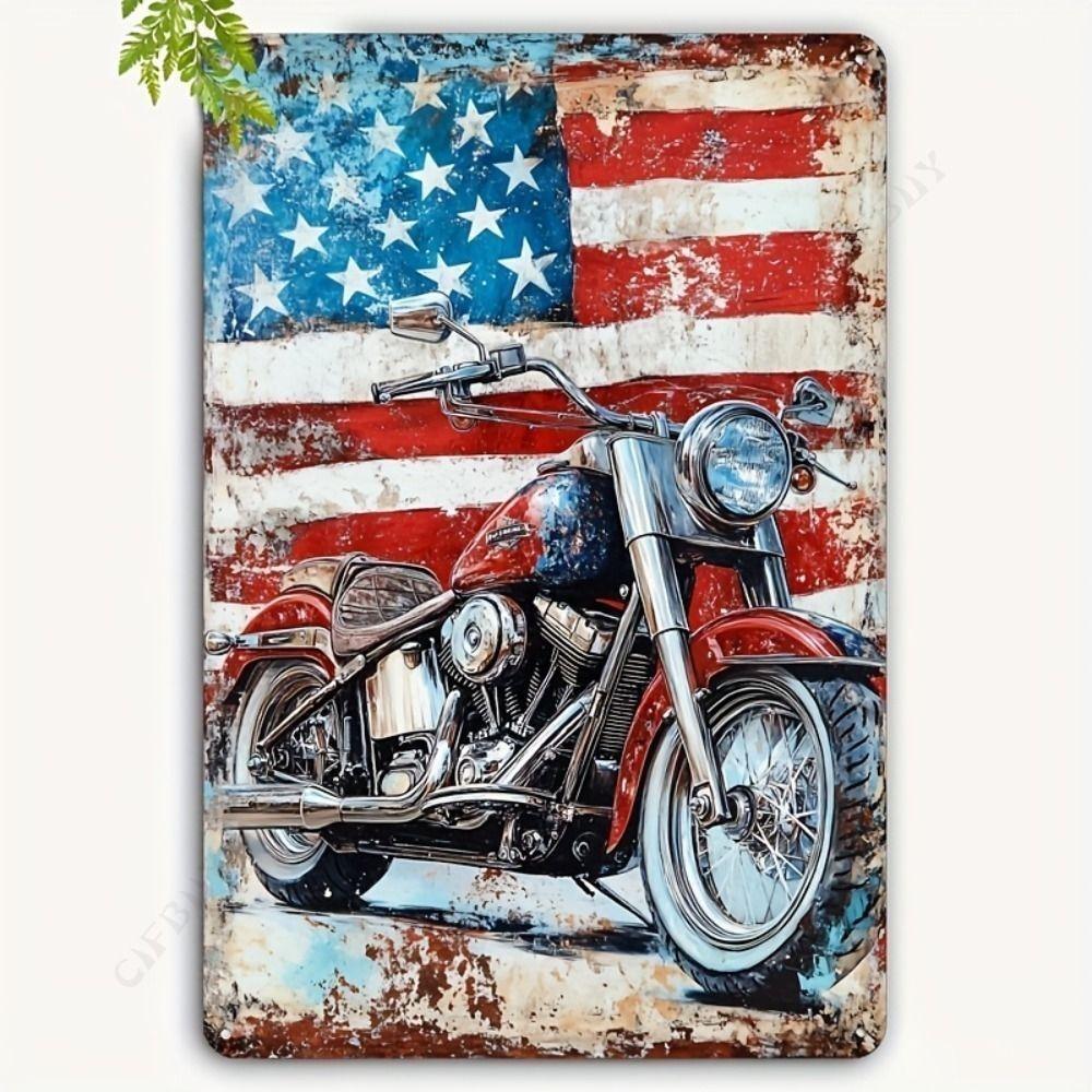 Moto metal interior plaque in the garage in the bar on the wall 20x30cm