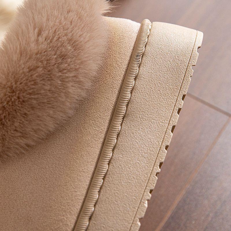 Winter Warm Slippers Women's Winter All-inclusive and Snow Boots Outer Wear Non-slip Velvet Thickened Cotton Slippers Women