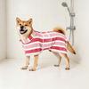 Quick-Drying Dog Bathrobe Striped Dog Wrap Towel with Belly Band Super Absorbent Pet Grooming Towel Robe for Dogs After Bath Machine Washable