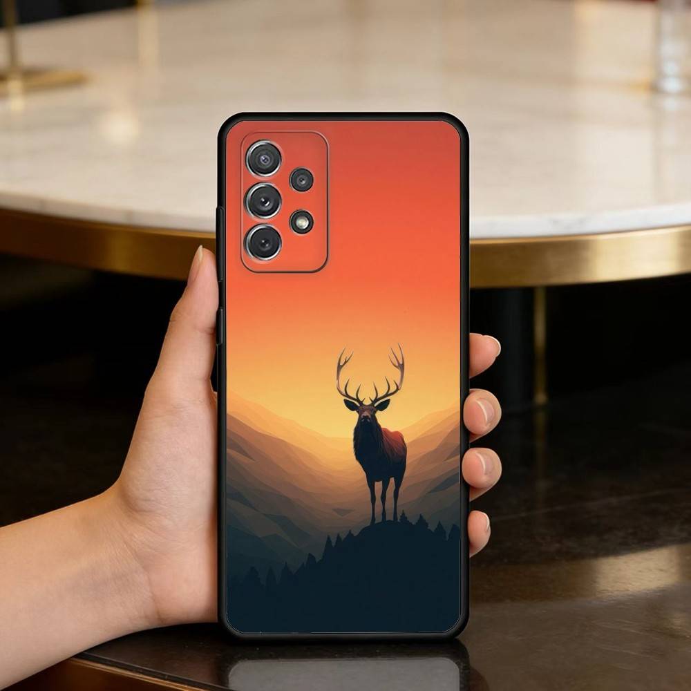 D-Deer-ER Phone Case For Samsung Galaxy A73,A72,A71,A70,A53,A52,A51,Soft Silicone Black Cover