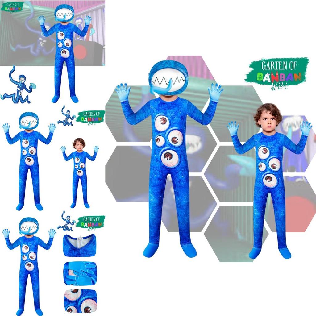 New Halloween Cosplay Costume For Children In Banban Garden Blue Cartoon Style