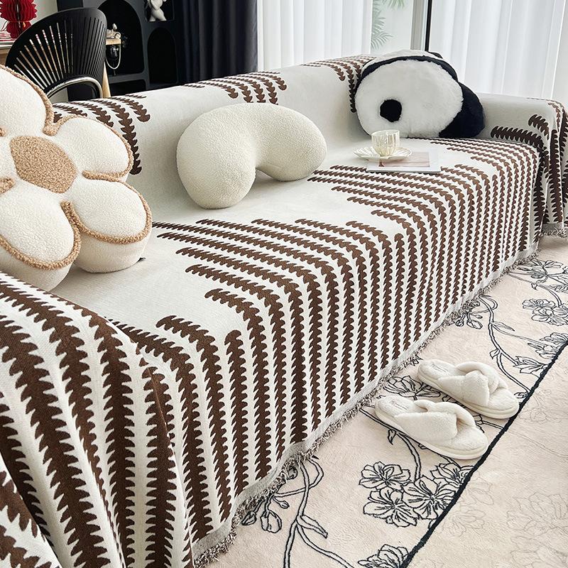 Wenxu Sofa Towel Full Cover Cloth High-Grade Light Luxury Cover Blanket Leather Cushion Anti-Cat's Paw