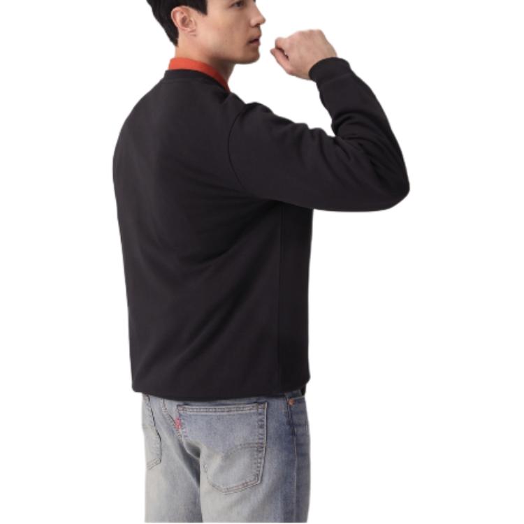 Levis Minimalist Comfortable Versatile Logo Print Casual Long Sleeve Sweatshirt Men sweatshirt Black 003YS-0001