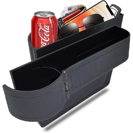 Car Seat Gap Filler Organizer,Multifunctional Car Seat Organizer,Adjustable Cup Holder Car Console Side Storage Box Holders Phone, Sunglasses,Car