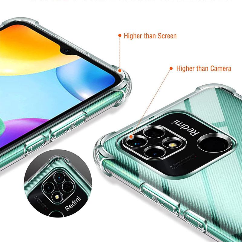 Redmy 10A 10C Hülle Klar Airbags Stoßfestes TPU Weiche Abdeckung Für Xiaomi Redmi 10A 10C 12C 10 A C A10 C10 Schutz Funda Auf Redmi10C