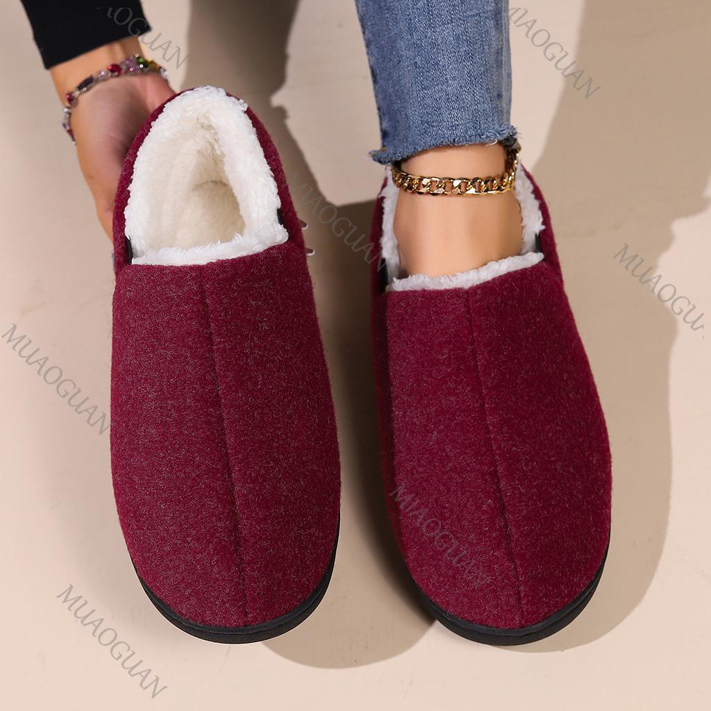 Fashion Winter Slippers for Women Outdoor Fashion Casual Warm Fluffy Slippers Indoor Plush Flat Bottom Women's Shoes Slip On Warm Slides