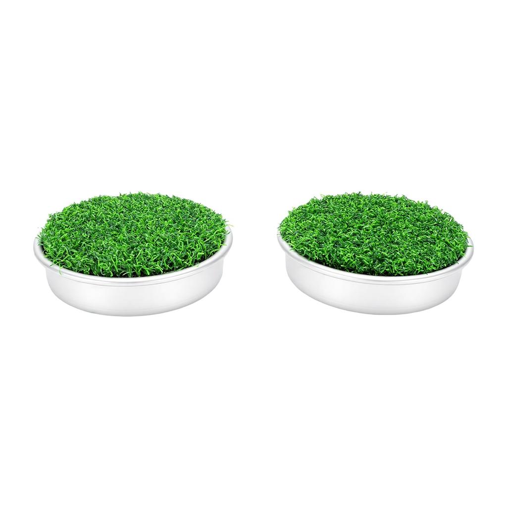 2 Stück Golf Lochbecher Putting Green Metallbasis Simuliertes Rasen Putting Green Lochabdeckung für Backyard Übung