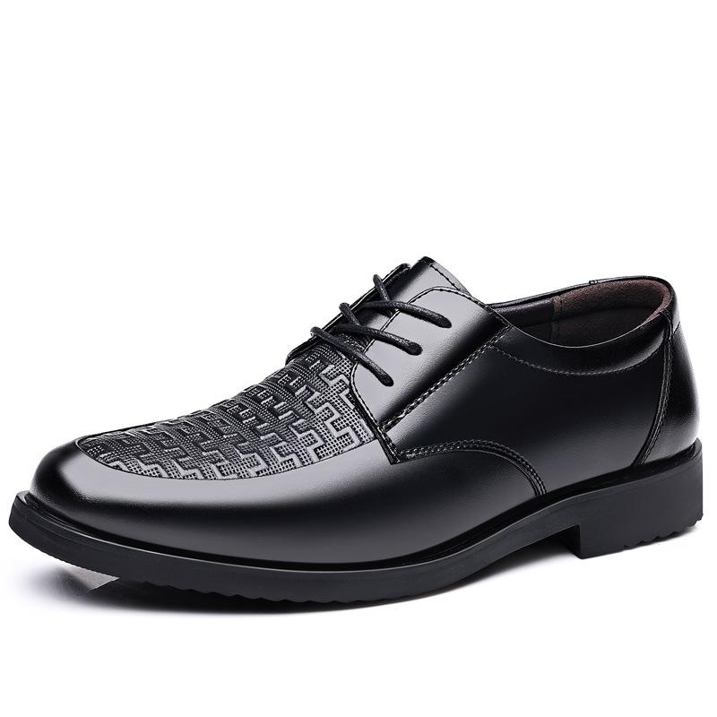 Fashion 2025 Spring Pointed Breathable Wedding Shoes for Men Fashion Designer Black Big Size Leather Shoes Male Lace Casual Dress Shoe