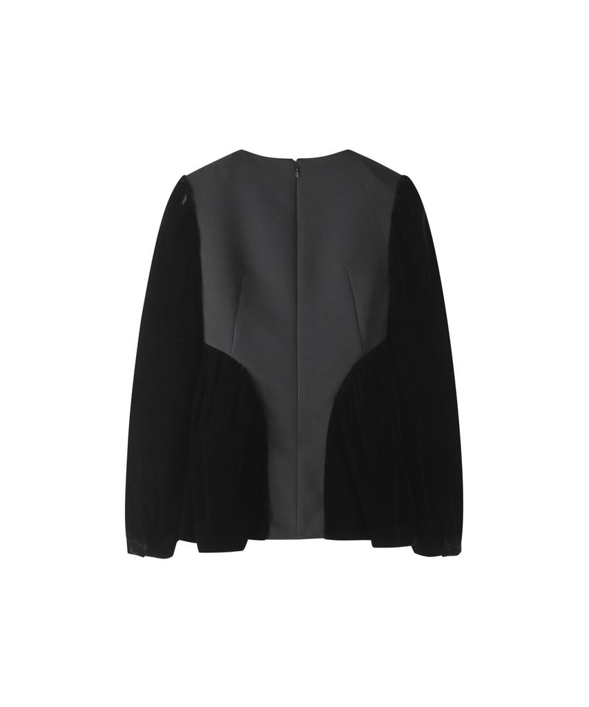 RECODE Voluminous Sleeve Crop Top R0Taa23502Bkx