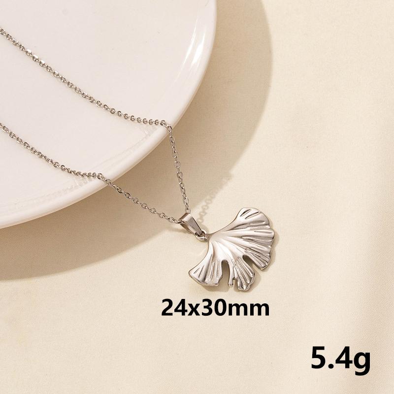 Plant Tree Leaves Pendant Necklace Ginkgo Leaf Charm Stainless Steel Necklaces For Women Men Jewelry Fashion Gold/Silver Color