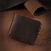 New Durable The First Layer Cowhide Leather Retro Men's Wallet Dark Coffee Color