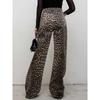 Leopard Print Casual Pants Fashion Sexy Street Style High Waist Straight-leg Leopard Print Casual Pants