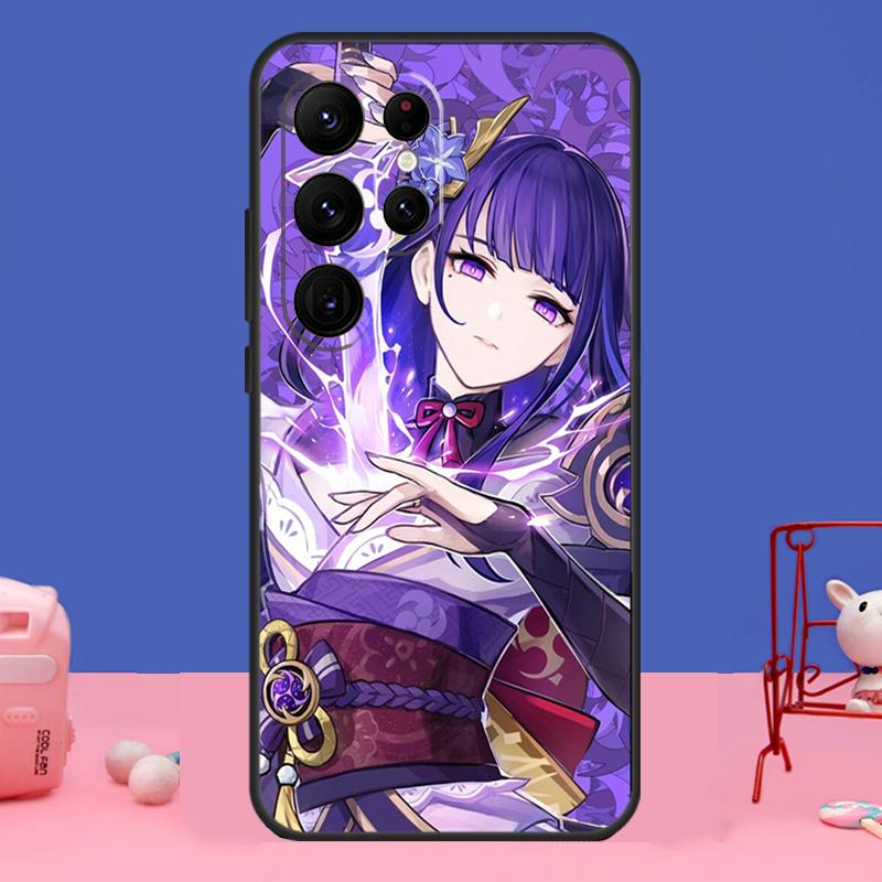 Genshin Impact Raiden Shogun Cover For Samsung Galaxy S24 S23 S22 S21 S20 FE Ultra Plus S8 S9 S10 Note 10 20 Ultra Case