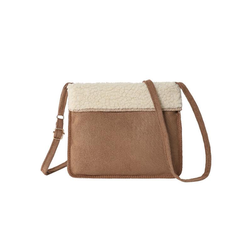 Wholesale Fashion Plush Flipped Shoulder Messenger Bag Women 2023 Winter New Casual Trendy Versatile Small Square Bag