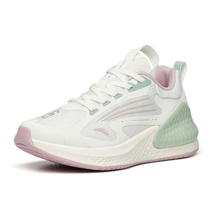 New Anta C37+ Breathable Low-Top Running Shoes Women's White Gray Green 922235537-1