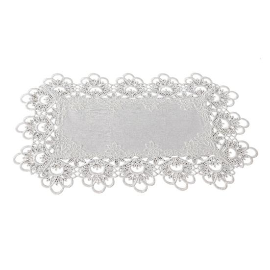 White Lace Placemat, Foldable Soft Anti-Wrinkle Table Mat, Heat Resistant Non-Yellowing Durable Dining Table Protector for Home Decor