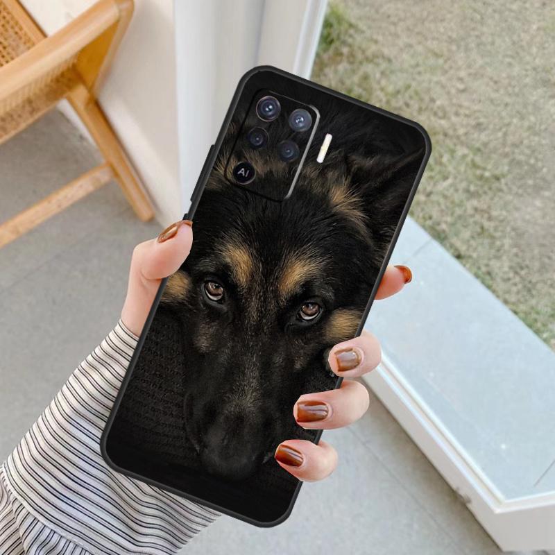 German Shepherd Dog Case For Oppo A76 A16 A96 A17 A18 A60 A80 A40 A38 A58 A78 A98 A94 A74 A54 A15 A57 A77 A5 Pro