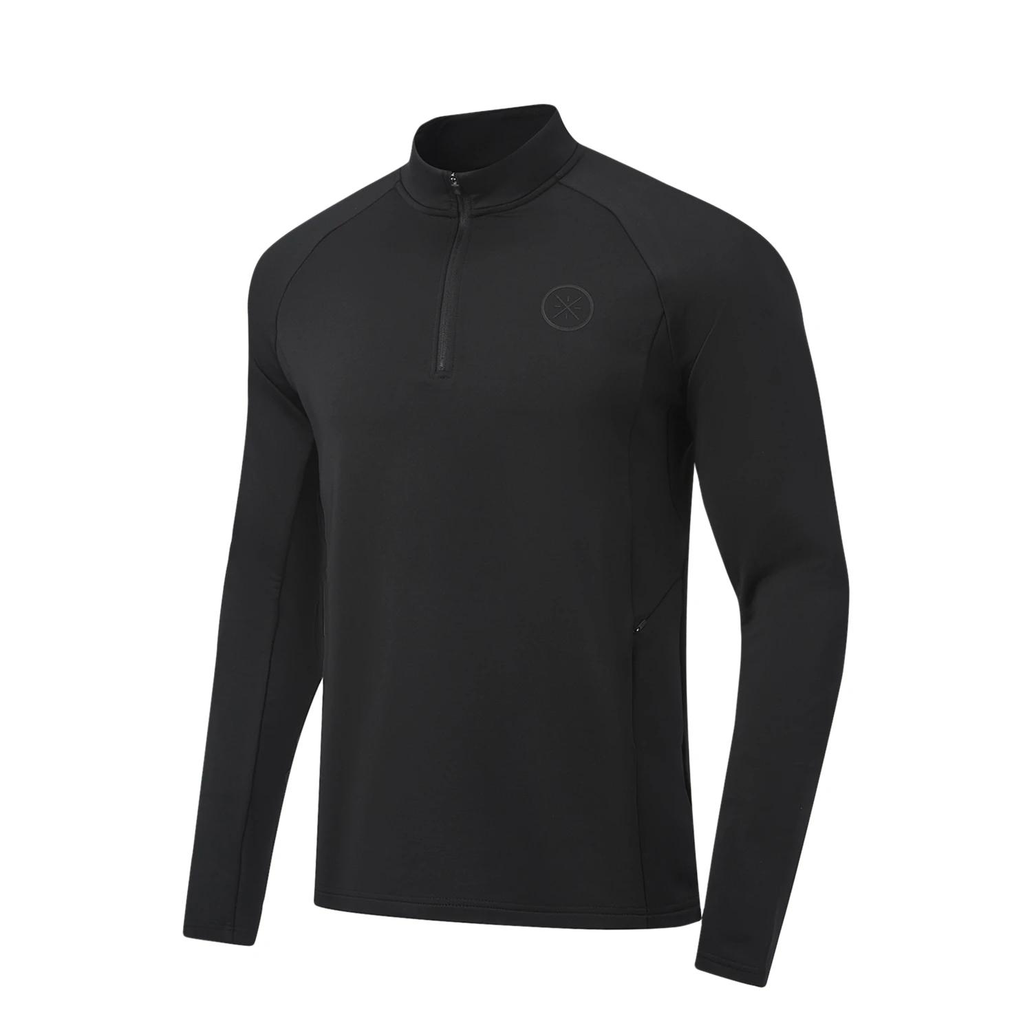 Li Ning T Shirts Men s Black Stand Collar Moderate ATLV241-1 L