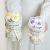 Creative Graduation Gift Crochet Flowers Bouquet Handmade Home Decor Rose Flowers Bouquet Mini Puff Flower Bouquet Mothers' Day
