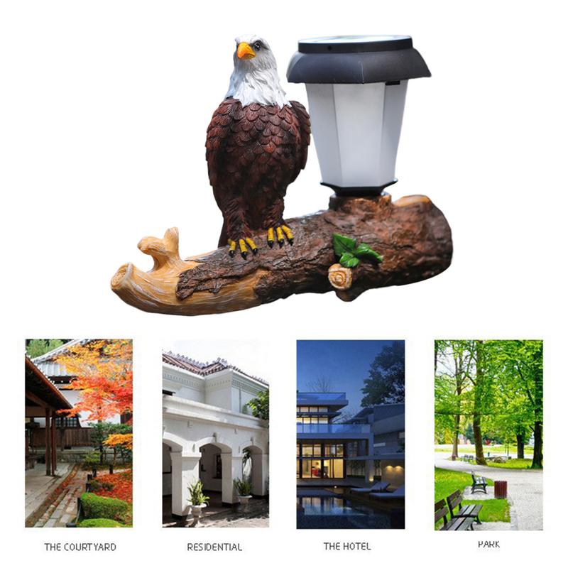 Solar Lights Outdoor Realistic Eagle Garden Statue Solar Garden Lights Automatic Lighting Eagle Solar Lights