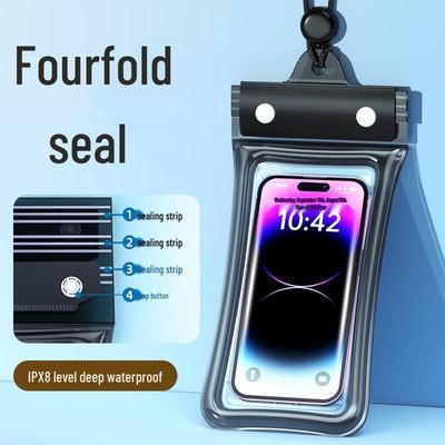 Waterproof Phone Case for Outdoor Swimming, Diving, Rafting, and Rainproof Protection. Touchable 8-Level Waterproof Cover for Delivery Riders.