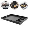 Pine Wood Stove Top Cover,Black/Log Color Rectangular Stove Top Cover With Handles 74.93*55.88*5.72cm for Home Kitchens