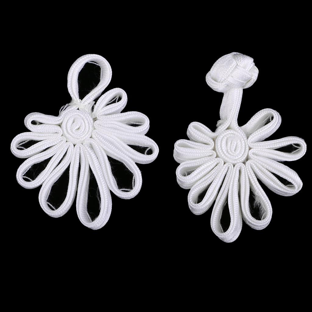 5 Pair Handmade Flower Chinese Closures Button For Sewing Crafts