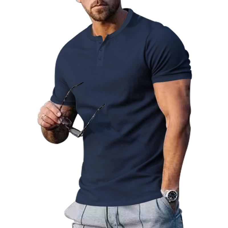 Sommer Neues Herren Kurzarm Rundhals Herren Slim Sportlich Lässig Halbarm T-Shirt Herren