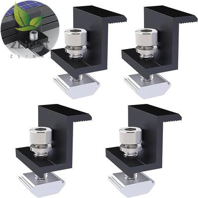 10 piezas Pinza de Fijación para Montaje de Panel Solar Soporte Ajustable Pinza Extrema y Media Clip para Panel PV Para Accesorios de Instalación Solar PV