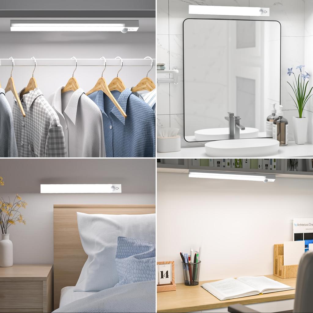 USB Rechargeable Induction LED Light, Magnetic Cabinet Light,suitable for Kitchen, Wardrobe, Hallway, Bedroom, Closet Lighting, Motion Sensor