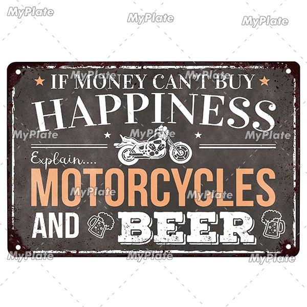 [MyPlate] Beer Metal Sign Plaque Metal Vintage Pub Tin Sign Wall Decor For Pub Club Man Cave Bar Decoration Tin Plates